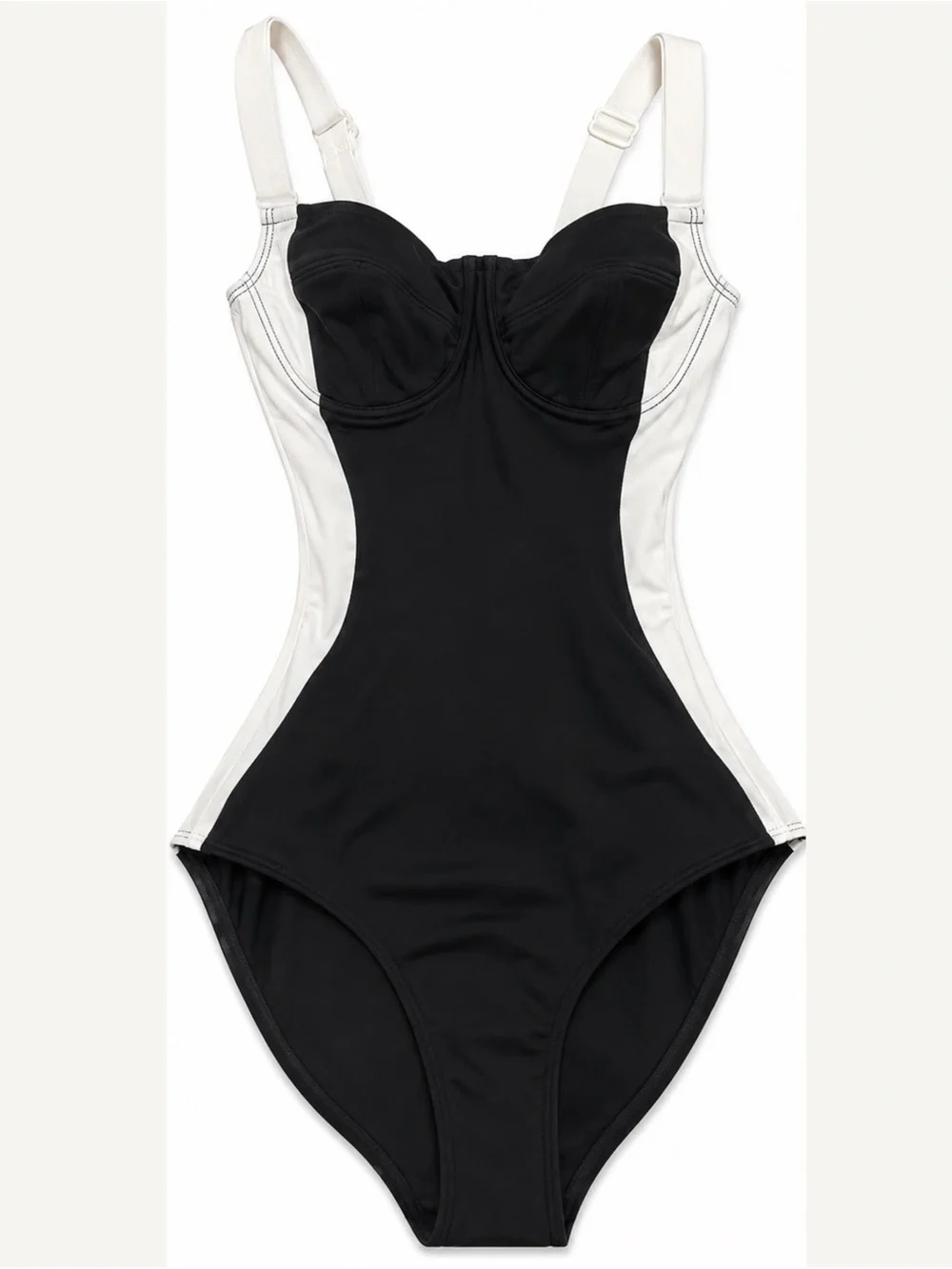 NWT TA3 Lifty Contour Black & White Lace-Back OnePiece Swimsuit XS/Reg/Long D/DD